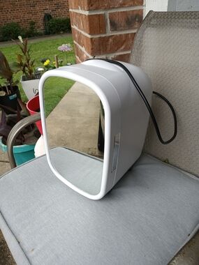 White Mirror Makeup Fridge for Women Makeup